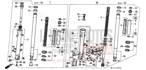 FRONT FORK VFR750FJ de 1988